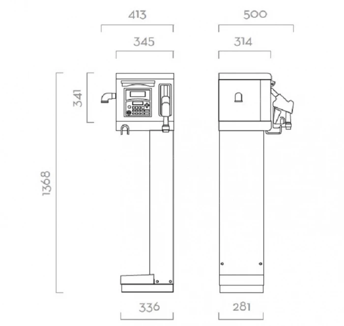 Колонка для дизеля 24 в Piusi CUBE 70 DC 24V F0057700C